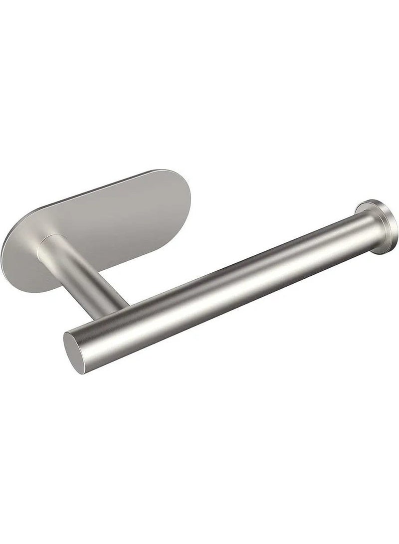 سبيس شوب حامل ورق تواليت من الفولاذ المقاوم للصدأ ذاتي الالتصاق حامل رول مناديل حمام يثبت على الحائط بدون ثقب - Image 2